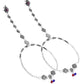 VOJ Set Of 2 Silver-Plated Stainless Steel Floral Shape Anklet With Toe Ring - Swadesiicart
