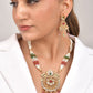 VOJ Gold Polished Traditional Long Necklace With Earrings Set | Swadesiicart