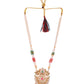 VOJ Gold Polished Traditional Long Necklace With Earrings Set | Swadesiicart