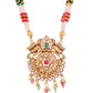 VOJ Gold Polished Traditional Long Necklace With Earrings Set | Swadesiicart
