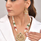 VOJ Gold Polished Traditional Circular Shaped Long Necklace With Earrings Set | Swadesiicart