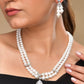 VOJ Silver Plated Pearl & Ad Studded Designer Jewellery Set - Swadesiicart