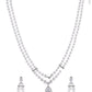 VOJ Silver Plated Pearl & Ad Studded Designer Jewellery Set - Swadesiicart