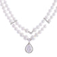 VOJ Silver Plated Pearl & Ad Studded Designer Jewellery Set - Swadesiicart