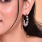 VOJ White Pearl With Silver Bead Hoop Earrings - VOJ (Valley Of Jewellery)