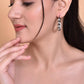 VOJ White Pearl With Silver Bead Hoop Earrings - Swadesiicart