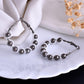 VOJ White Pearl With Silver Bead Hoop Earrings - Swadesiicart