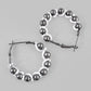 VOJ White Pearl With Silver Bead Hoop Earrings - Swadesiicart