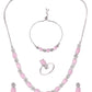 VOJ Silver Plated Baby Pink Stone Studded Necklace With Earrings, Ring And Bracelet Set | Swadesiicart