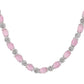 VOJ Silver Plated Baby Pink Stone Studded Necklace With Earrings, Ring And Bracelet Set | Swadesiicart