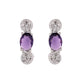 VOJ Silver Plated Purple Stone Studded Necklace With Earrings, Ring And Bracelet Set | Swadesiicart