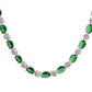 VOJ Silver Plated Green Stone Studded Necklace With Earrings, Ring And Bracelet Set | Swadesiicart