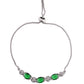 VOJ Silver Plated Green Stone Studded Necklace With Earrings, Ring And Bracelet Set | Swadesiicart