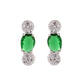 VOJ Silver Plated Green Stone Studded Necklace With Earrings, Ring And Bracelet Set | Swadesiicart