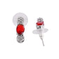 VOJ Silver Plated Red Stone Studded Necklace With Earrings, Ring And Bracelet Set | Swadesiicart