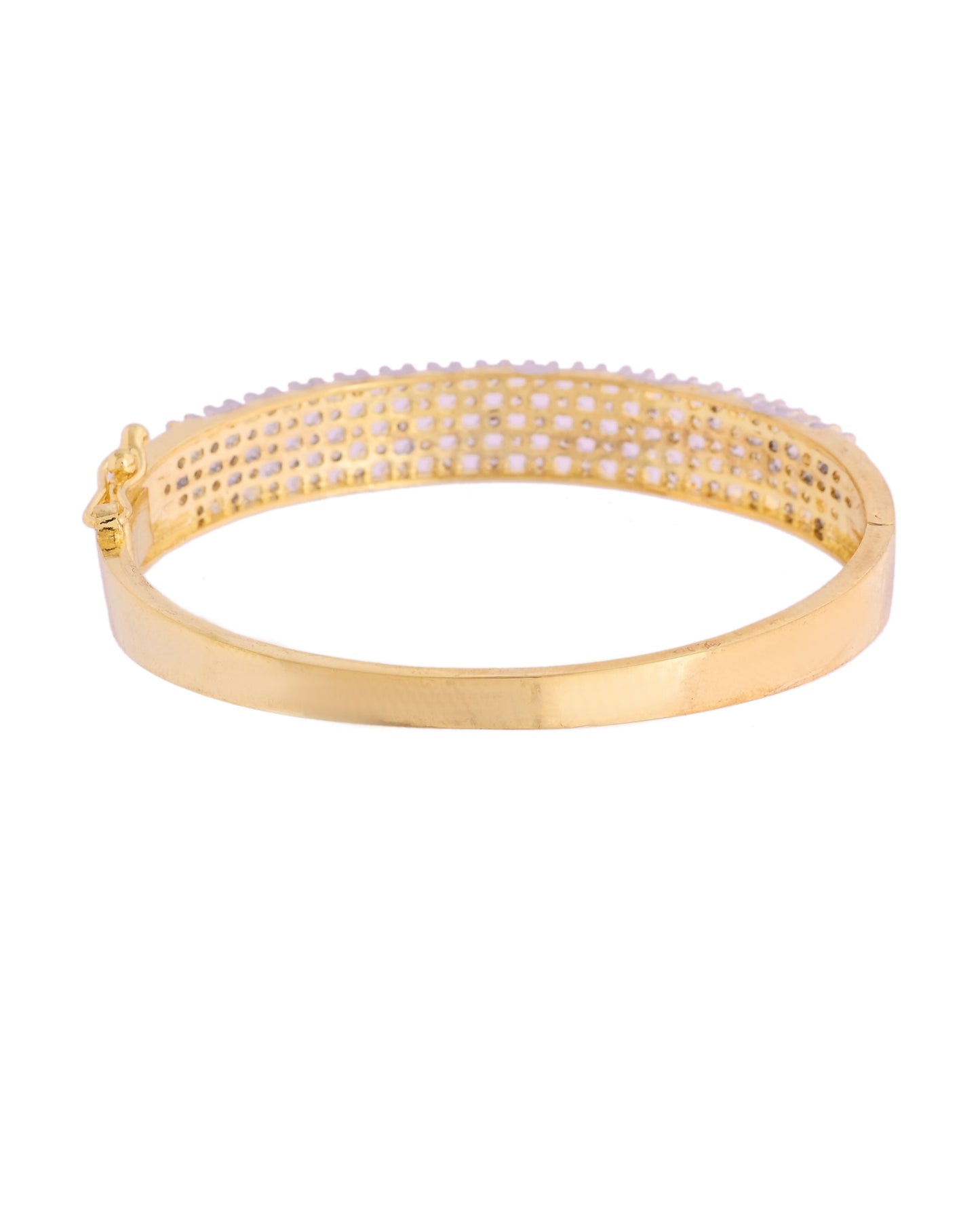 VOJ Women Gold Polished Cz Studded Kada Bracelet - Swadesiicart