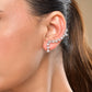 VOJ Silver Plated Cz Stone Studded Teardrop Shaped Ear Cuff Earrings - Swadesiicart