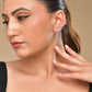 VOJ Silver Plated Cz Stone Studded Teardrop Shaped Ear Cuff Earrings - Swadesiicart