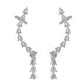 VOJ Silver Plated Cz Stone Studded Teardrop Shaped Ear Cuff Earrings - Swadesiicart