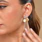 VOJ Gold Polished Small Coin & Stone Studded Studs Earrings - Swadesiicart