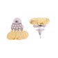 VOJ Gold Polished Small Coin & Stone Studded Studs Earrings - Swadesiicart