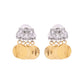 VOJ Gold Polished Small Coin & Stone Studded Studs Earrings - Swadesiicart