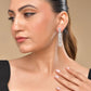 VOJ Silver Plated Ad Stone Studded Long Earrings - Swadesiicart