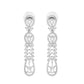 VOJ Silver Plated Ad Stone Studded Long Earrings - Swadesiicart