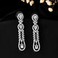 VOJ Silver Plated Ad Stone Studded Long Earrings - Swadesiicart