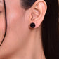 VOJ Black Circular Studs Earrings - Swadesiicart