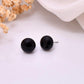 VOJ Black Circular Studs Earrings - Swadesiicart