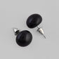 VOJ Black Circular Studs Earrings - Swadesiicart