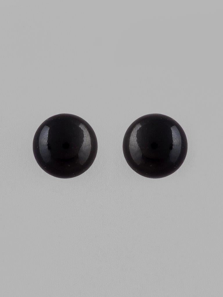 VOJ Black Circular Studs Earrings - Swadesiicart