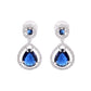 VOJ Silver Plated Blue Stone Studded Teardrop Shaped Earrings - Swadesiicart
