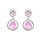 VOJ Silver Plated Baby Pink Stone Studded Teardrop Shaped Earrings - Swadesiicart