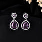VOJ Silver Plated Baby Pink Stone Studded Teardrop Shaped Earrings - Swadesiicart