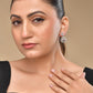 VOJ Silver Plated Stone Studded Teardrop Shaped Earrings - Swadesiicart