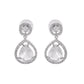 VOJ Silver Plated Stone Studded Teardrop Shaped Earrings - Swadesiicart
