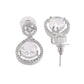 VOJ Silver Plated Stone Studded Teardrop Shaped Earrings - Swadesiicart