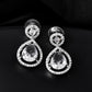 VOJ Silver Plated Stone Studded Teardrop Shaped Earrings - Swadesiicart