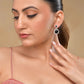 VOJ Silver Plated Black Stone Studded Teardrop Shaped Earrings - Swadesiicart