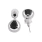VOJ Silver Plated Black Stone Studded Teardrop Shaped Earrings - Swadesiicart