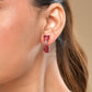 VOJ Silver Plated Red Stone Studded Studs Earrings - Swadesiicart