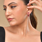 VOJ Silver Plated Red Stone Studded Studs Earrings - Swadesiicart