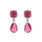 VOJ Silver Plated Red Stone Studded Studs Earrings - Swadesiicart