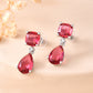 VOJ Silver Plated Red Stone Studded Studs Earrings - Swadesiicart
