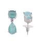 VOJ Silver Plated Sea Green Stone Studded Studs Earrings - Swadesiicart