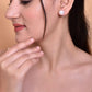 VOJ White Circular Studs Earrings - Swadesiicart
