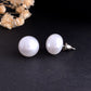 VOJ White Circular Studs Earrings - Swadesiicart