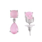 VOJ Silver Plated Red Stone Studded Studs Earrings - Swadesiicart